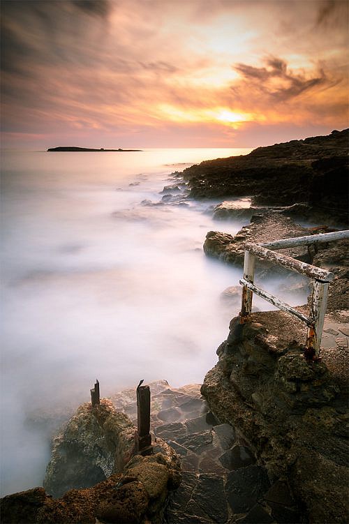 A long exposure seascape in Apulia, Italy